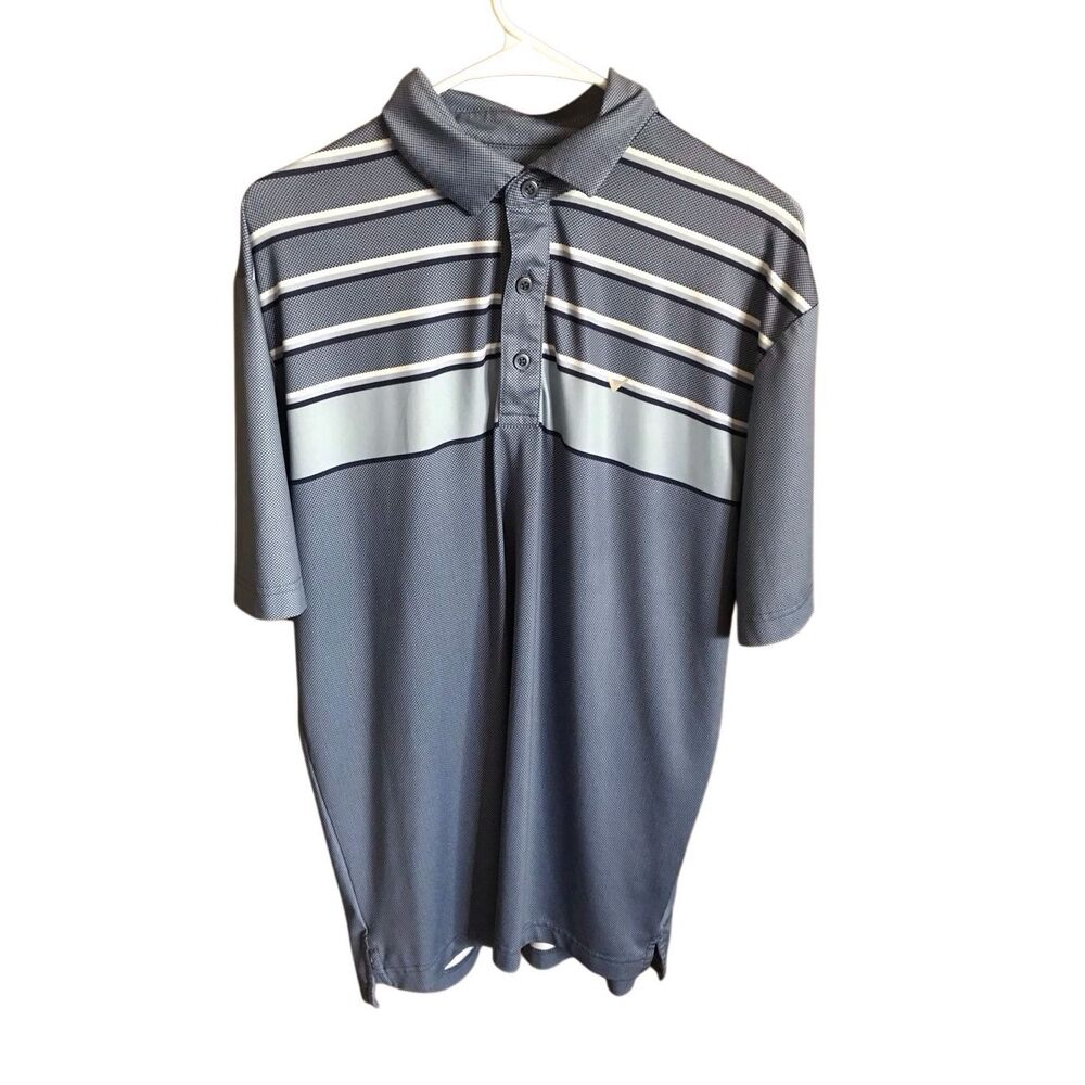 Callaway golf polo shirt opti dry Size Medium blue striped short sleeve flaw